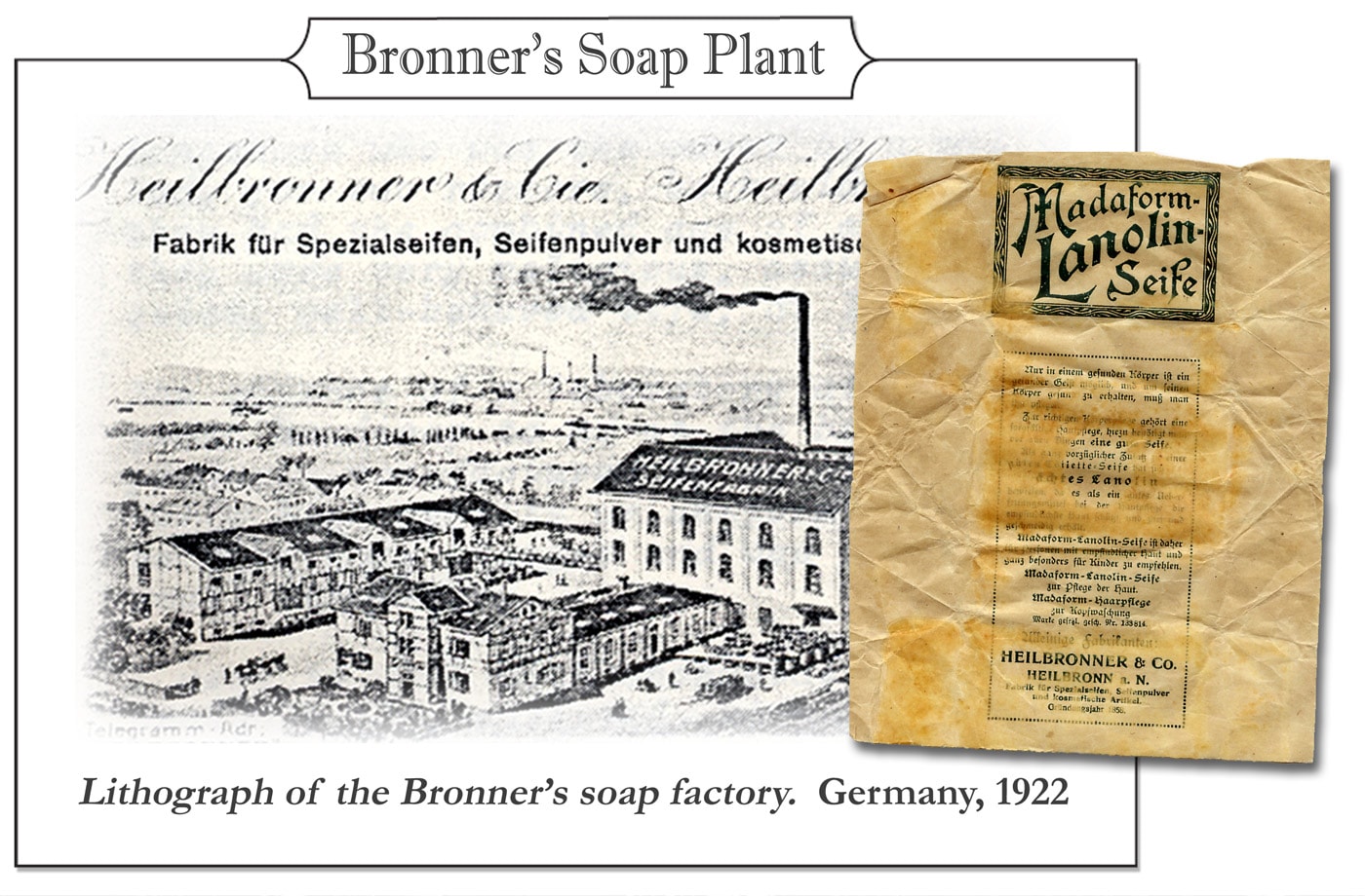 ドクターブロナー前身、ハイルブロナー家の営む石けんメーカーが世界発のリキッドソープを発明。